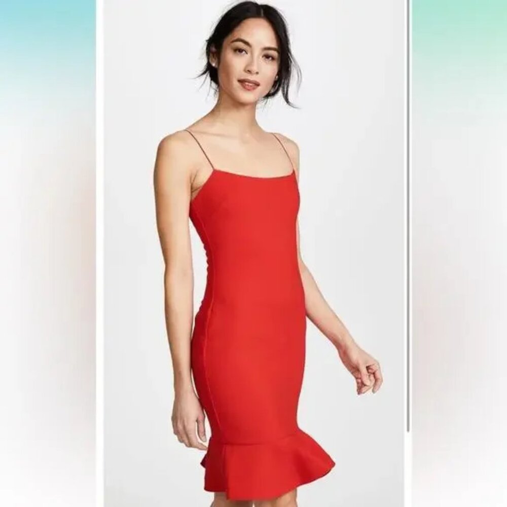 Likely - Red Ruffle Trim Banks Dress Size 2